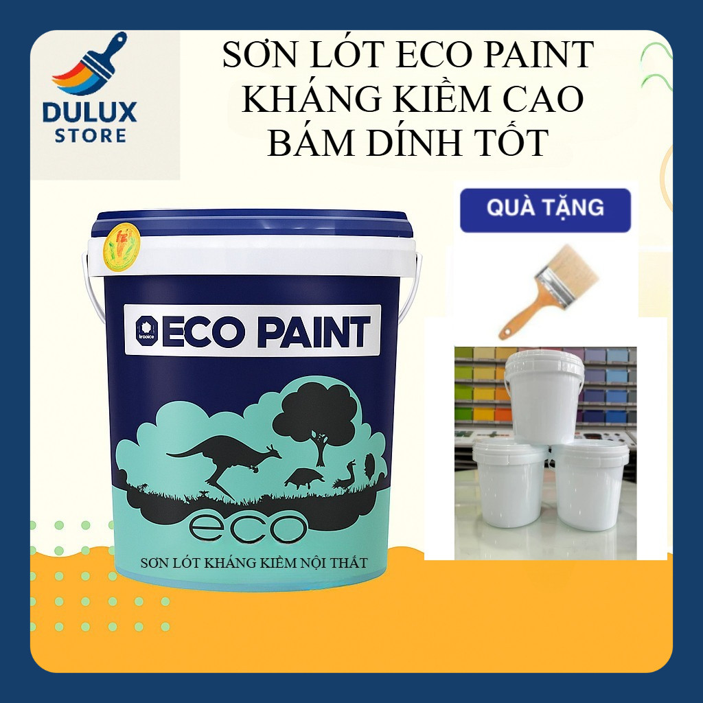 5L  Sơn lót chống kiềm trong nhà ECO PAINT  kháng kiềm cao, bám dính tốt, tăng cường độ che phủ