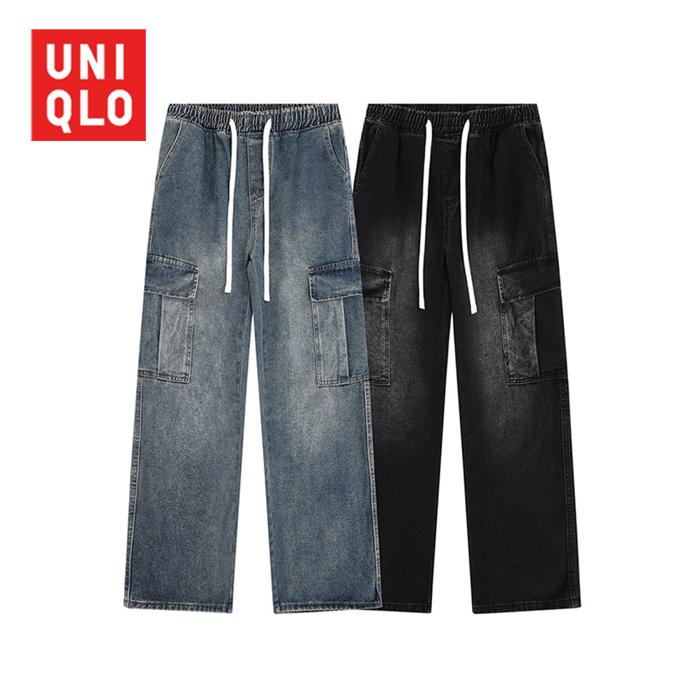 Quần Jean Uniqlo ống thẳng dáng rộng, style retro, phù hợp công sở mùa thu