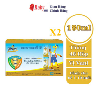  Combo 2 Thùng 48 Hộp Sữa Bột Pha Sẵn Abbott Grow Gold Vani 180ml  Giá Bán Trừ Khuyến Mãi  