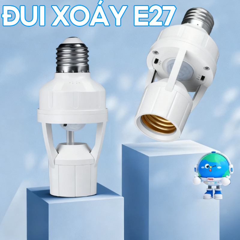 Đui Đèn Cảm Ứng Hồng Ngoại,đui Xoáy E27,Lắp Vào Là Chạy,Điều Khiển Công Tắc Tự động,Tiết Kiệm Chi Phí điện