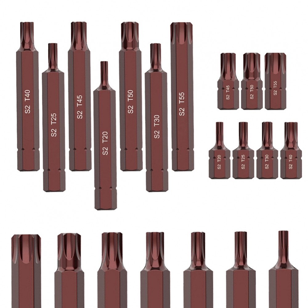 Star Screwdriver Bit Set of 7 for T20 For T25 with 10mm Hex Shank for Your Tools