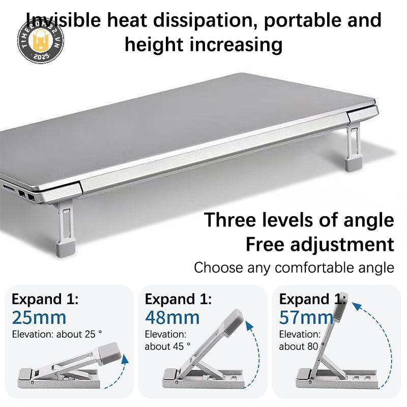 {TB & Bag} 2 Chân Đế Laptop Chất Lượng Cao Laptop Có Thể Gập Lại Hợp Kim Nhôm Đế Giảm Nhiệt Đơn Giản