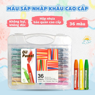  Hộp Bút Sáp 36 Màu Dầu Cho Bé Tập Tô Nhập Khẩu Cao Cấp Màu Sắc Tươi Sáng An Toàn Có Hộp Đựng 