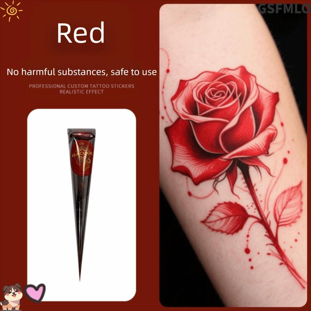 GSFMLO Henna Paste Cone, Kem xăm Henna tạm thời màu nâu đen, Kem Henna Dễ sử dụng Kem Henna nâu bán 