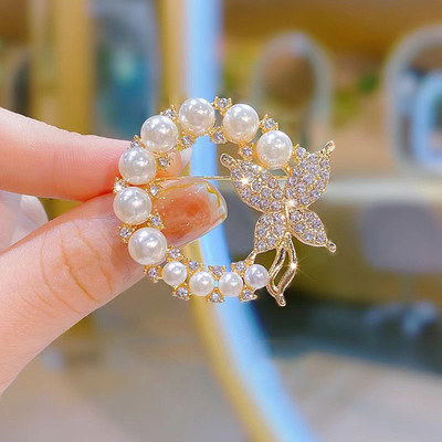 Bướm Trâm Cài Cho Nữ - Thanh Lịch Màu Vàng Ve Áo Corsage Chống Trầy Xước Khóa An Toàn Cho Áo Len Bộ Đồ