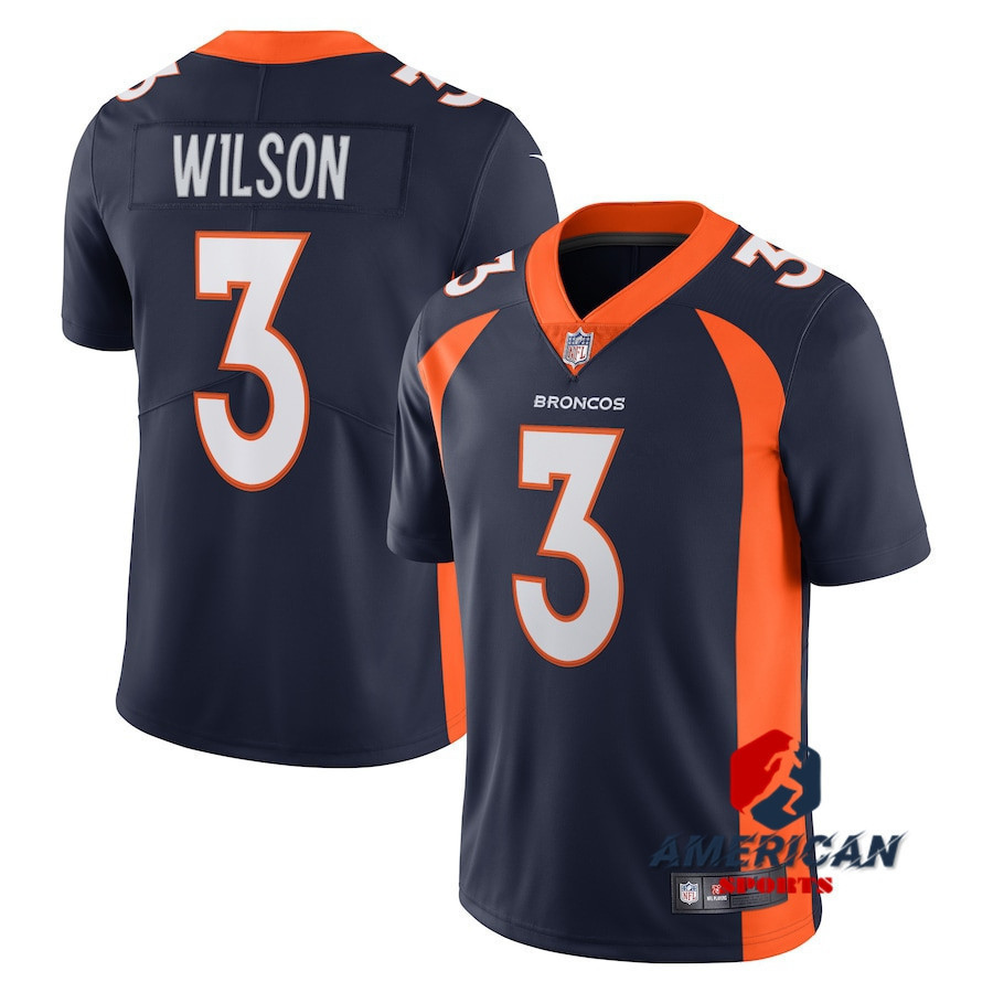 WILSON Nam 2023NFL Denver Mustang Team Chelsea WILSON Blue Limited Áo bóng đá Mỹ
