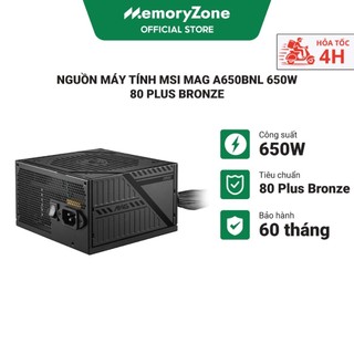 Nguồn máy tính MSI MAG A650BNL 650W 80 Plus Bronze MAG-A650BNL