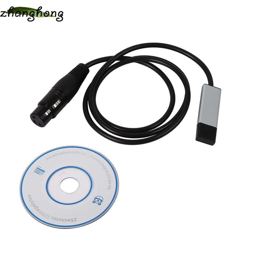 Giao diện USB sang DMX ZHANGHONG, Bộ chuyển đổi USB sang DMX Mini màu đen, Bộ điều khiển DMX512 bền 