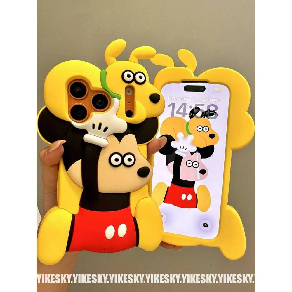 Three-Dimensional Cartoon Cute Mickey Apple 17promax Phone Case Iphone16151413 Silicone 14pro Fashio