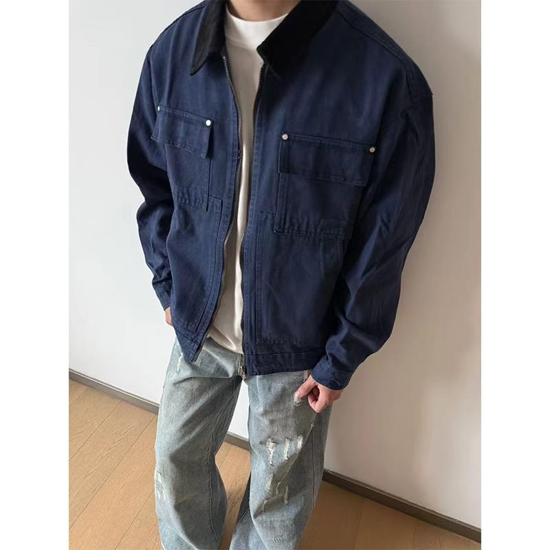 American cleanfit Washed Detroit Cargo Jacket Retro Canvas Jacket Nam Ve Áo Ngắn Xuân Thu