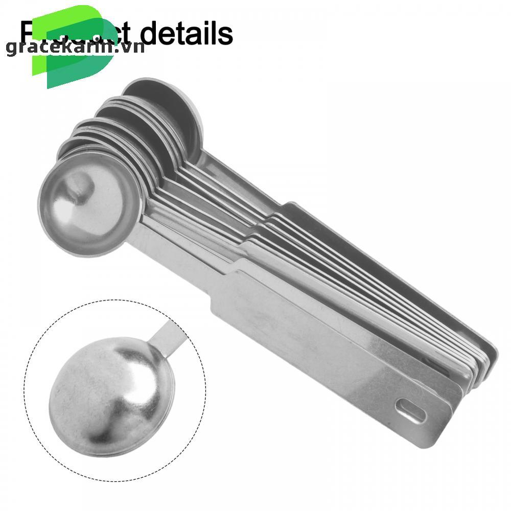 Measuring Spoon 10pcs 11.2x2.5cm Convenient Easy To Use Fireproof Sliver