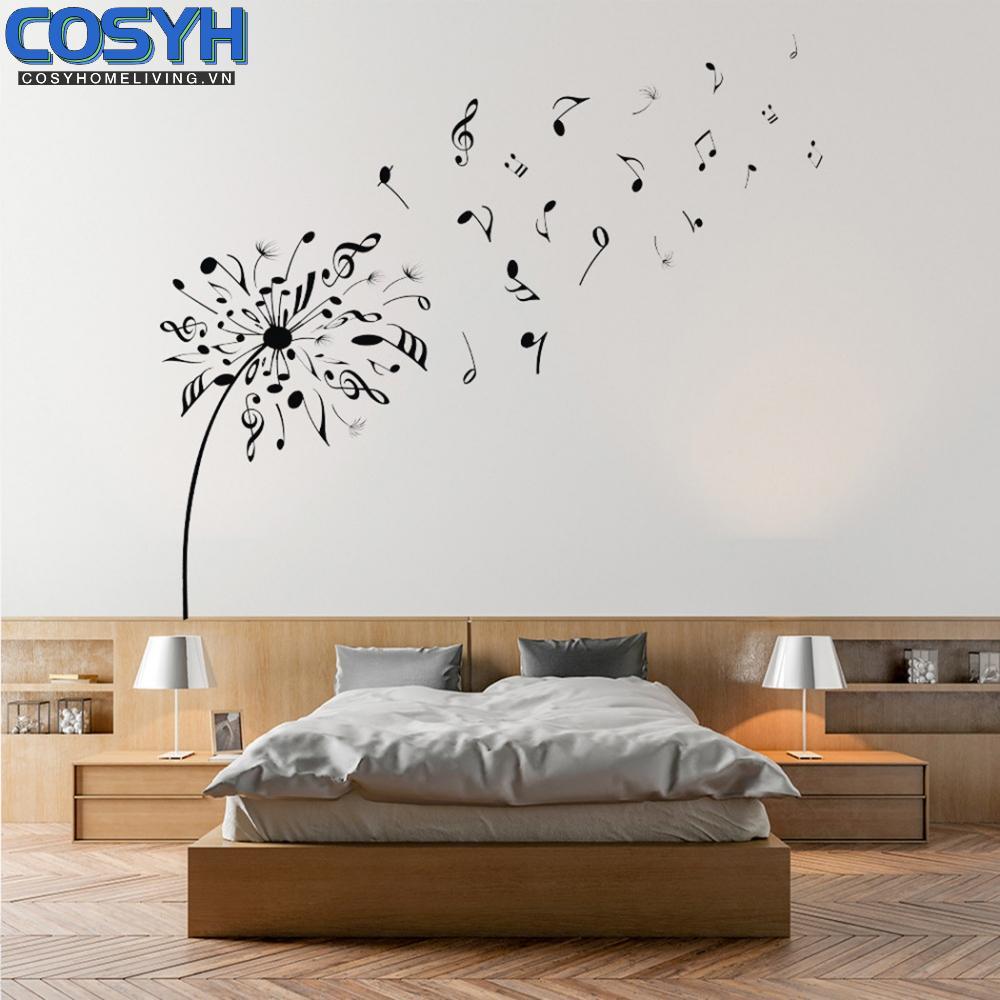 <cosyh>Wall Sticker Shop Sticker Studies 97*85 Cm Wall Bedroom Decoration Flower Music