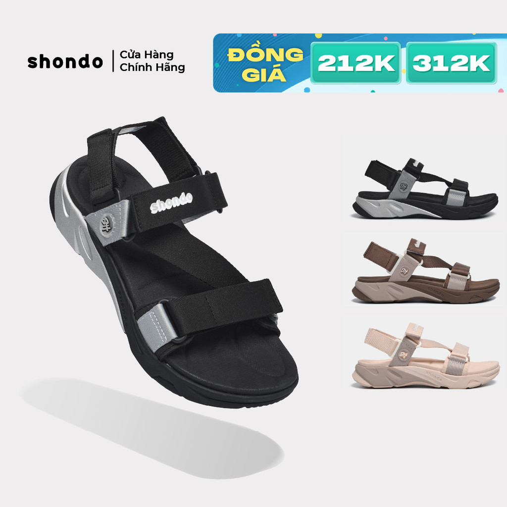 Giày Sandal Unisex Shondo F8M Ver 2 Đế Cao 4.5cm Bám Chắc Ổn Định Nhiều Màu