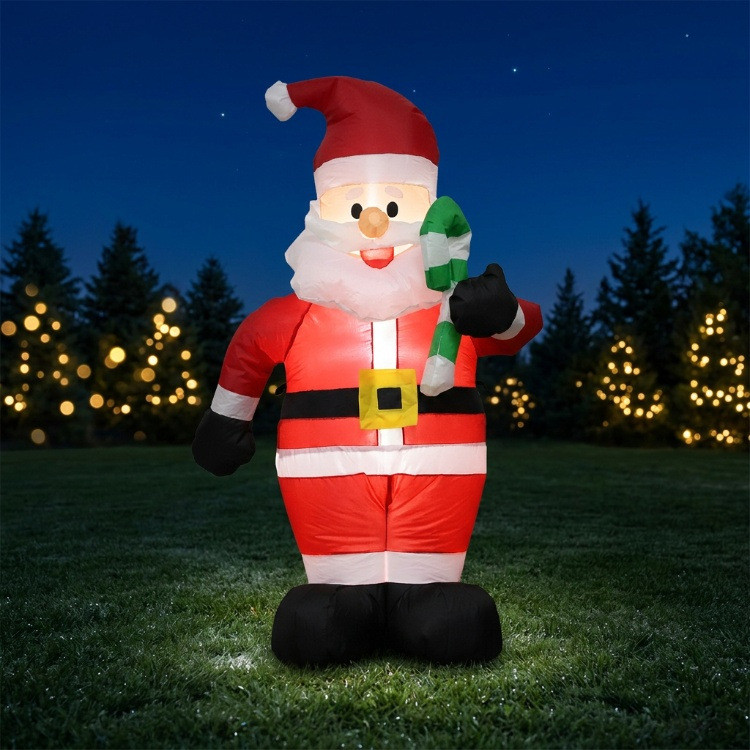 1,2m Cầm Tay Đi Bộ Gậy Bơm Hơi Ông Già Noel LED Dạ Quang Mô Hình Không Khí Santa Bơm Hơi Mô Hình Tra