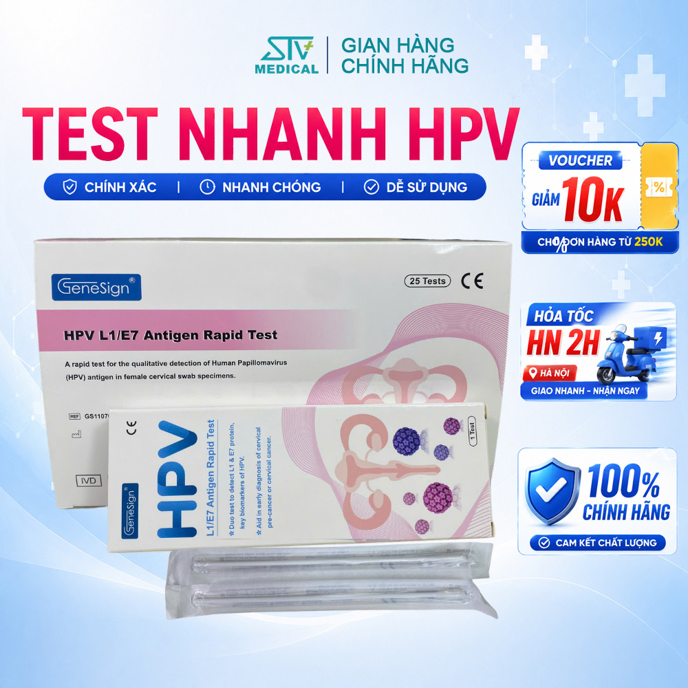 Test HPV Genesign Chính Hãng - Bộ Xét Nghiệm HPV Tại Nhà Tự Lấy Mẫu An Toàn