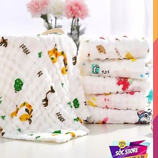 Khăn Sữa Cho Bé - Khăn Mặt Xô 6 Lớp Mềm Mại (30x30cm)