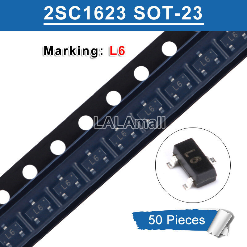 Bộ 50 2SC1623 Đánh Dấu L6 SOT-23 SOT23 50V / 100mA NPN Transistor Mới Ban Đầu