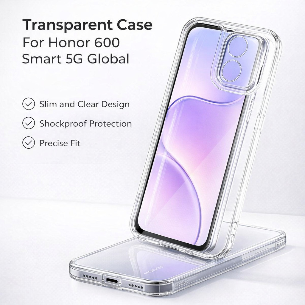 Ốp Lưng Trong Suốt Cho Honor 600 Smart 5G Global Air Cushion Góc Chống Vàng CA0002