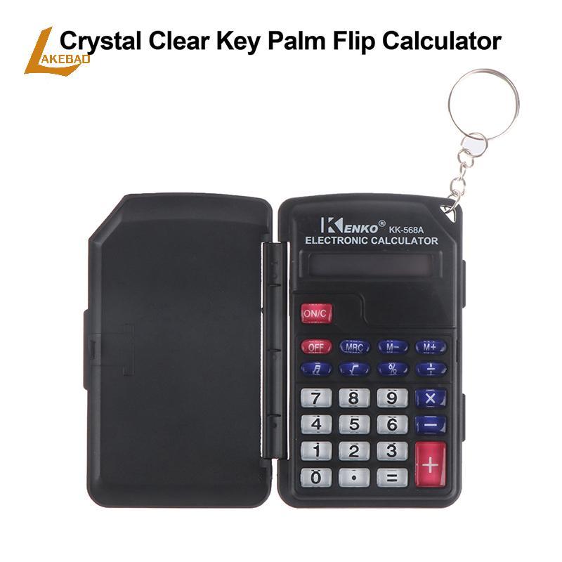 [LAKEBAO] Crystal Clear Keys Palm Clamshell Calculator Poet Máy tính học sinh Mini cầm tay Đồ dùng v