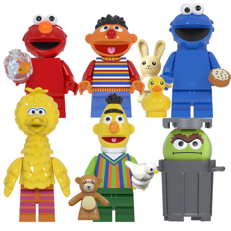 Hoạt Hình Nổi Tiếng Emie Bert Big Bird Elmo Cookie Monster Sesame Oscar Mini Street Khối Xây Dựng Nh