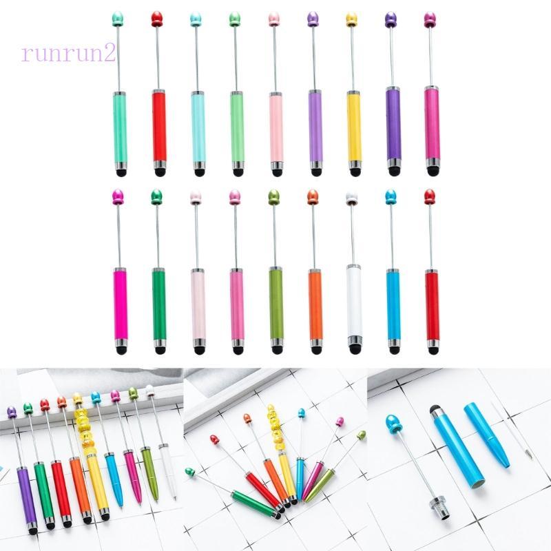 RUNRUN 6 Miếng Bút Bi Stylus 2 Trong 1 Bút Bi Đính Hạt Bút Bi Văn Phòng Ký Bút
