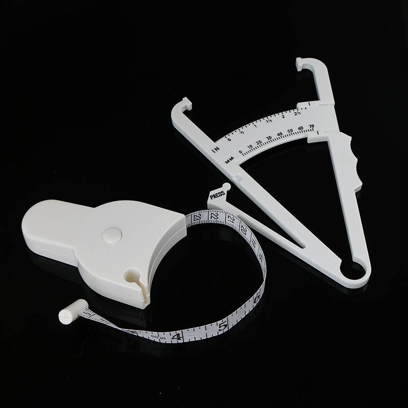 [EKP] 2 Cái / bộ Nhựa PVC Trắng Body Fat Caliper Đo Băng Kiểm Tra Thể Dục Tốt