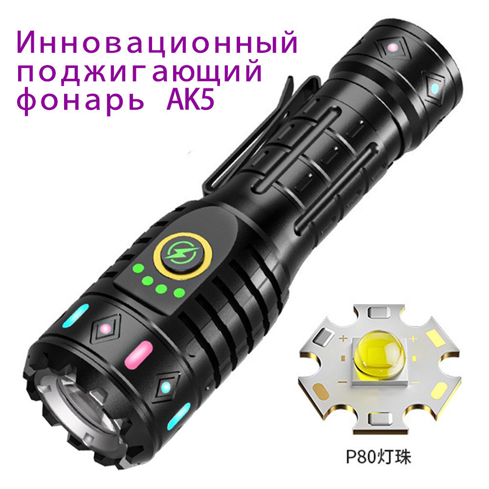 Đèn pin LED đánh lửa từ tính siêu sáng P80 công suất cao ngoài trời đa chức năng Đèn pin LED đánh lử