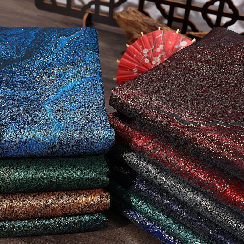 Cao Cấp Thổ Cẩm Vàng Lụa Vải Mạ Vàng Hoa Văn Nước Cổ Trang Phục Hanfu Phong Cách Trung Hoa Văn Học T