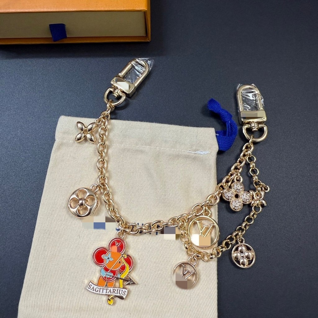 Twelve Zodiac Signs Bag Alloy Keychain Fashion Trend Mobile Phone Bag Chain