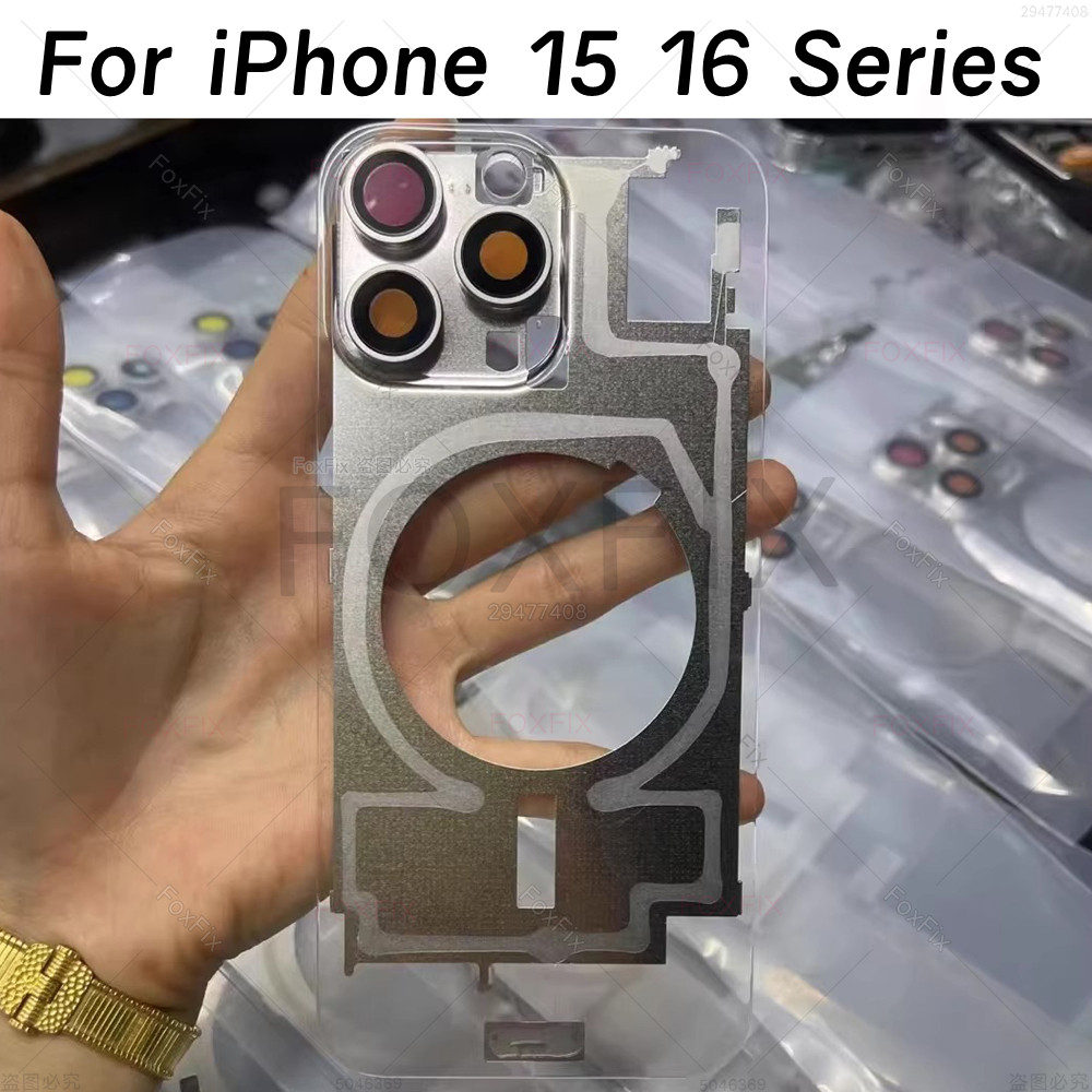 Mặt Sau Trong Suốt Kính Cho iPhone 15 Plus 16 Pro MAX Pin Cửa Bảng Điều Khiển Với Phía Sau Ống Kính 