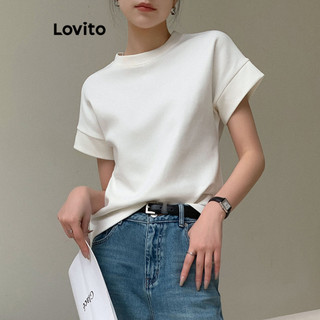 Lovito Phong cách thường ngày Áo thun thông thường Áo thun buộc tương phản mùa hè dành cho nữ LNE40575 (Nhiều màu)