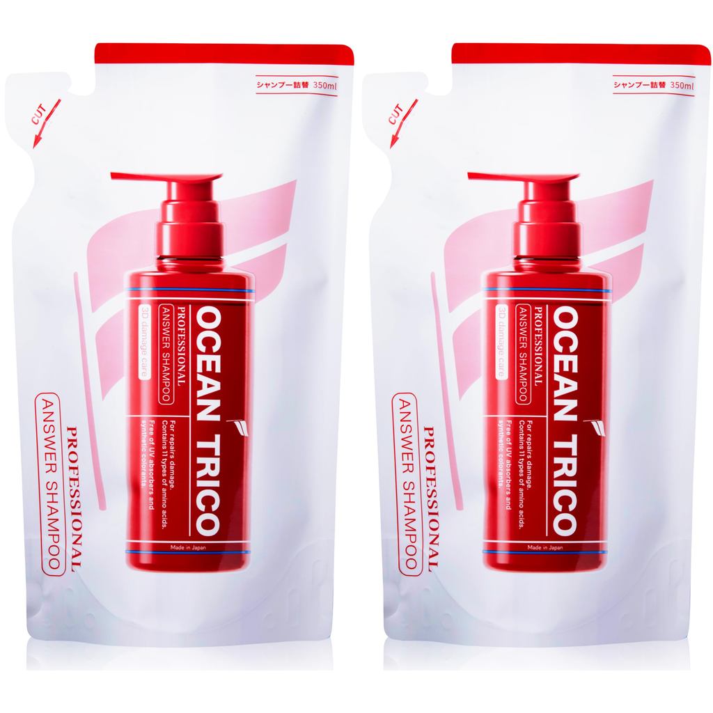 【New Model】OCEAN TRICO Answer Shampoo Refill Set of 2 (350ml) - A Naturally Expanding Happy Fragranc
