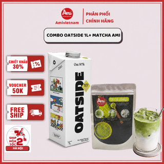 Combo Sữa Oatside Barista Blen 1L + Bột Matcha Ami  (Nhật) 100g