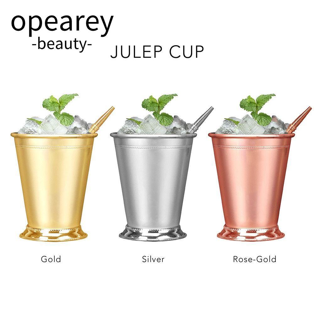 OPEAREY Cán Bạc Hà Julep Cup, Cốc Cocktail Vàng Bạc, Kính Cocktail Mojito Inox 350ml Tiện Lợi Nhà Bế