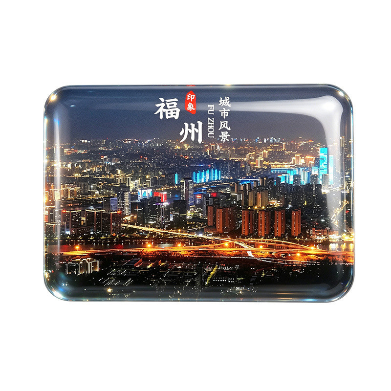 Fuzhou City Landmark Vuông Kính Tủ Lạnh Miếng Dán Budapest Hokkien Night View Du Lịch Lưu Niệm Lưu N