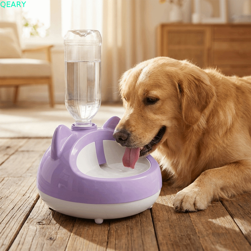 Đài phun nước tự động QEARY, Máy phân phối nước trọng lực cho mèo dung tích lớn chống bắn nước, uống nước|Đế ổn định có thể tháo rời Bộ cấp nước cho mèo chống trượt Du lịch