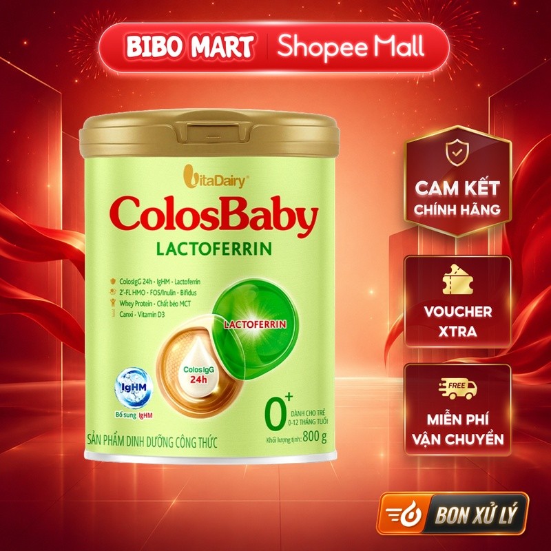 [KOL] Sữa bột ColosBaby Lactoferrin cho trẻ sinh mổ 800g từ 0-12M - Bibomart