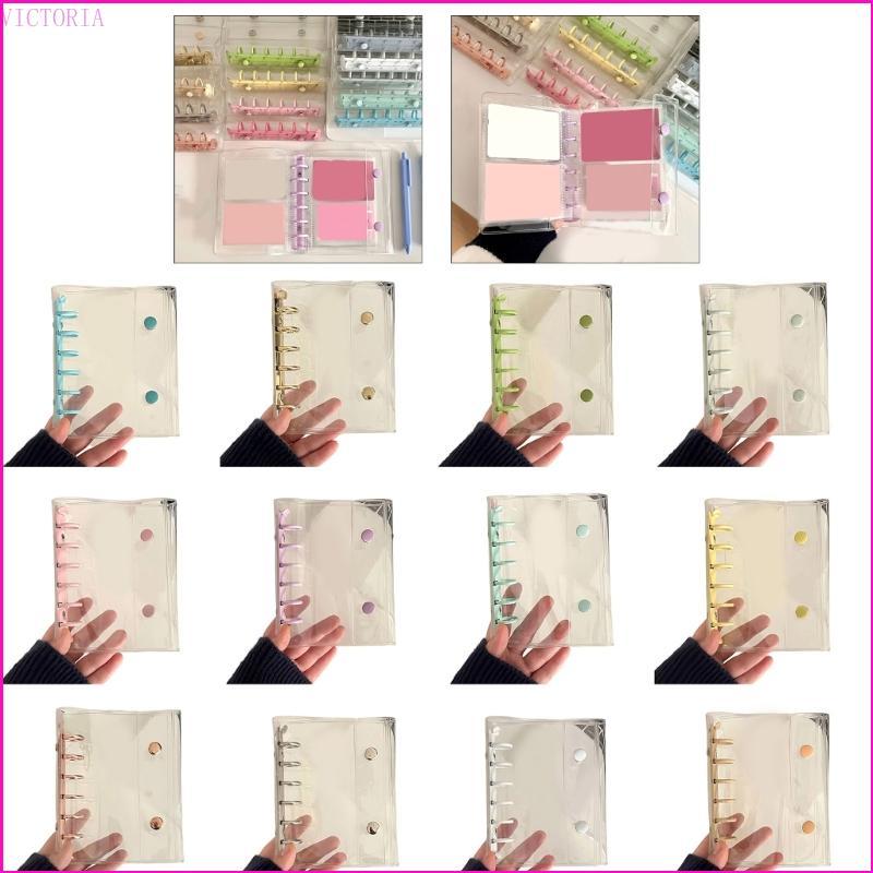 VIC Clear PVC 6 Nhẫn Chất Kết Dính Bìa Album Bao Gồm 6 Nhẫn Album Ảnh PVC Cover