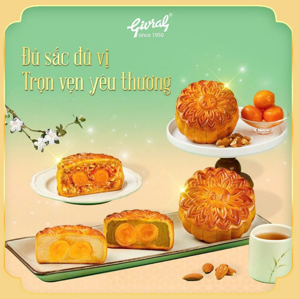 Givral - Bánh Trung Thu Givral combo Hạnh Phúc (Hộp 4 bánh)