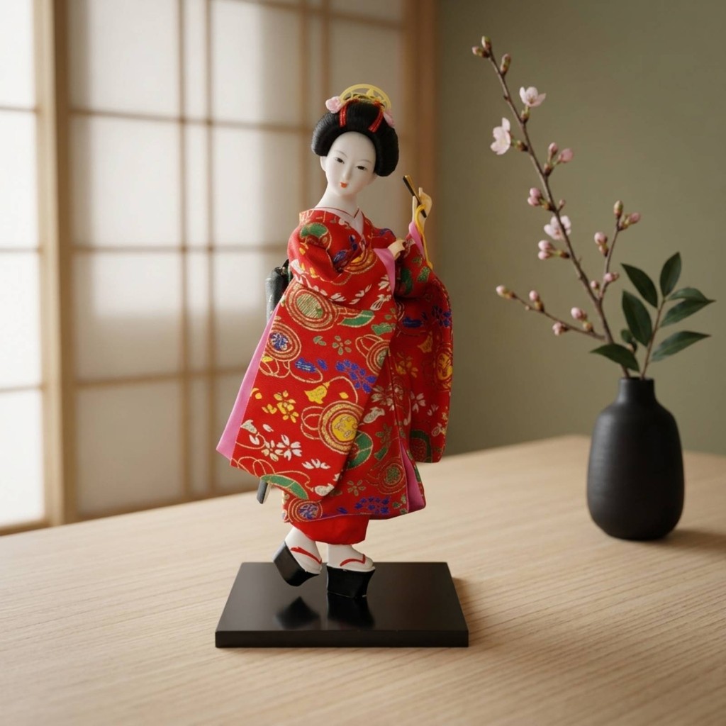 Búp Bê Kimono Geisha Nhật Bản Trang Trí Búp Bê Geisha Nhật Bản Đứng Nghệ Thuật Cho Bộ Sưu Tập, Để Bà