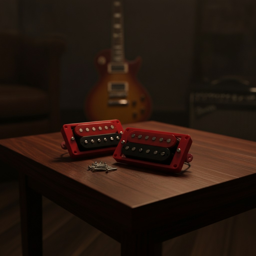 2 Miếng Đàn Guitar Bán Tải Có Gắn Khung Màu Đen Humbucker Pickup Bộ Humbucker Pickup Gắn Khung Bộ Ch