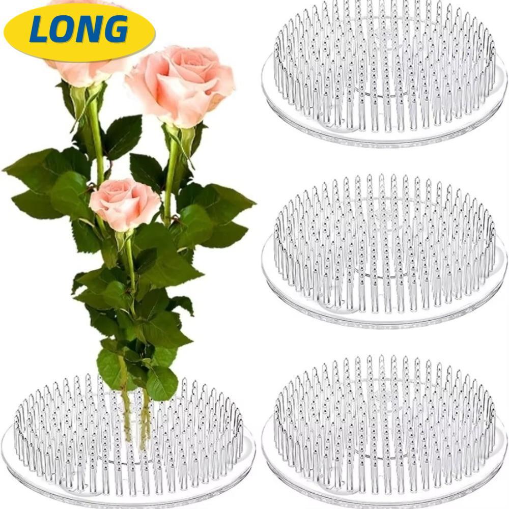 LONNGZHUAN Giá đỡ thân cây Ikebana tròn, Đế cố định cốc hút hoa nghệ thuật, Cấu trúc gai dày đặc Giá