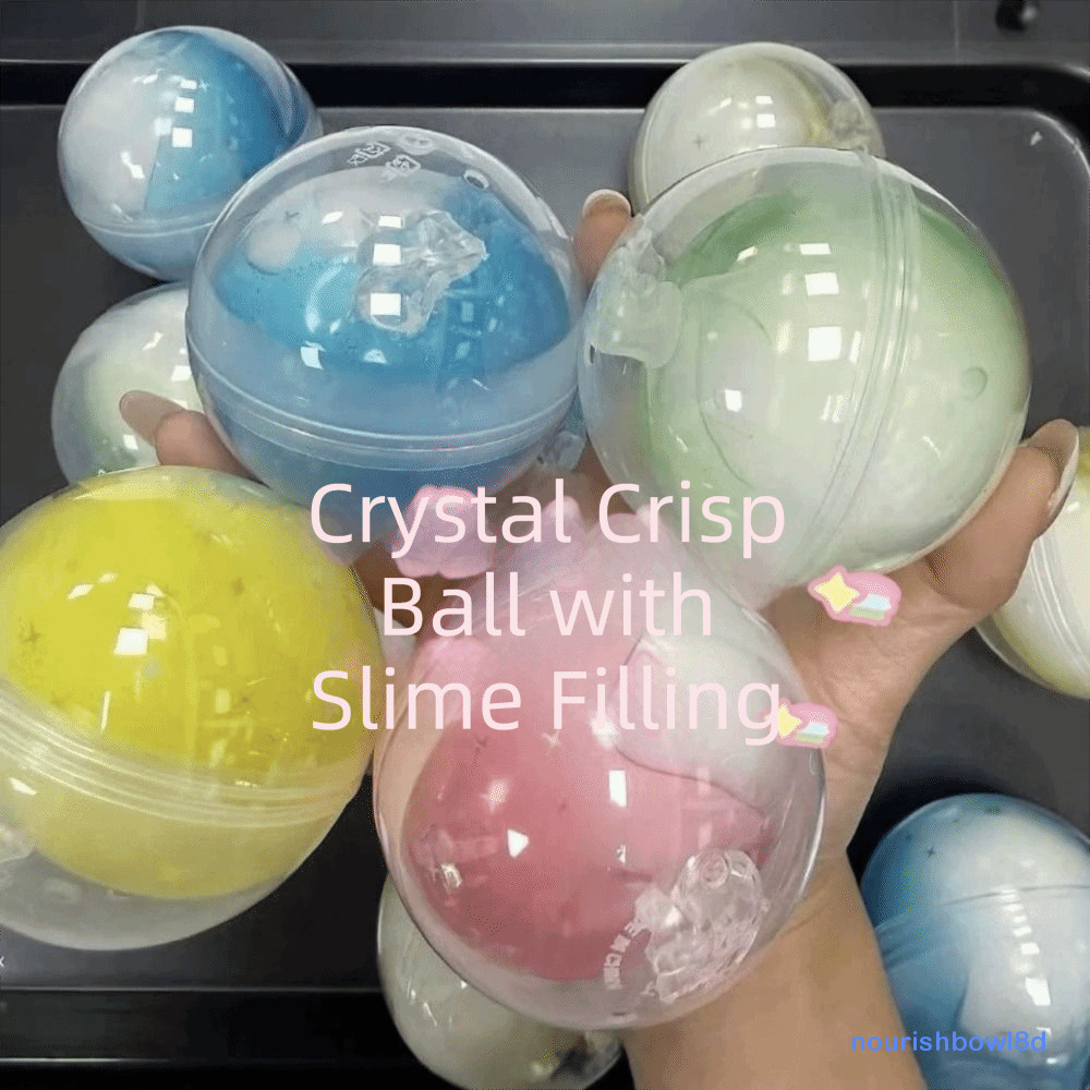 NOURISHBOW Crunch Squishy, Fidget Crunch Sound Wax Coating Squishy, Pinch tròn sáng tạo lấp lánh Đồ 