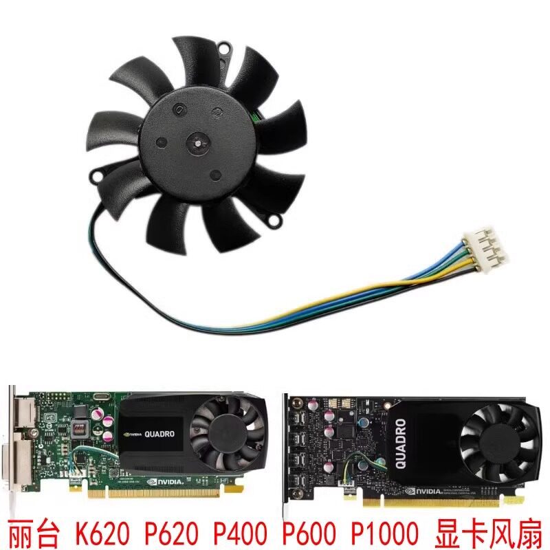Hàng sẵn có [Phụ kiện làm mát] Quạt đồ họa điều khiển nhiệt độ bốn dây Leadro Quadro K620 P620 P400 