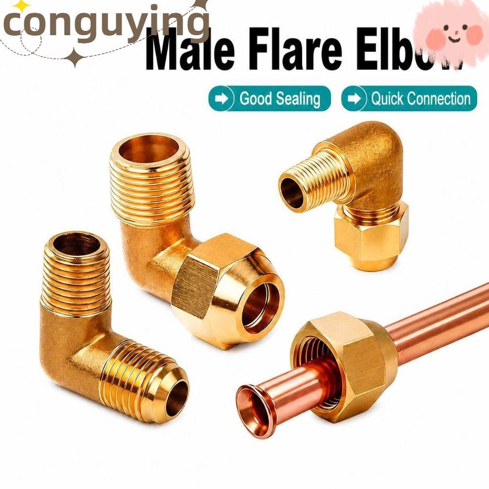 CONGUYING Flare Elbow, 90 độ Flare Seal Nam Flare Lắp, Dễ dàng lắp đặt Đồng thau Nam Thread Pipe Elb