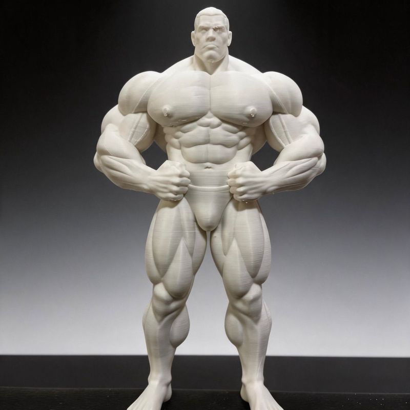 Inch Head Thể Hình Cơ Bắp Strong Guy Hình 3D In Khuôn Trắng 20cm
