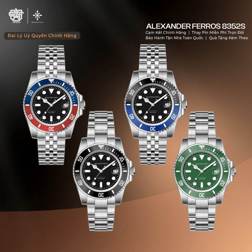 Đồng Hồ Nam Alexander Ferros 8352S Automatic, Kính Sapphire, Hàng Chính Hãng 1994s WATCH