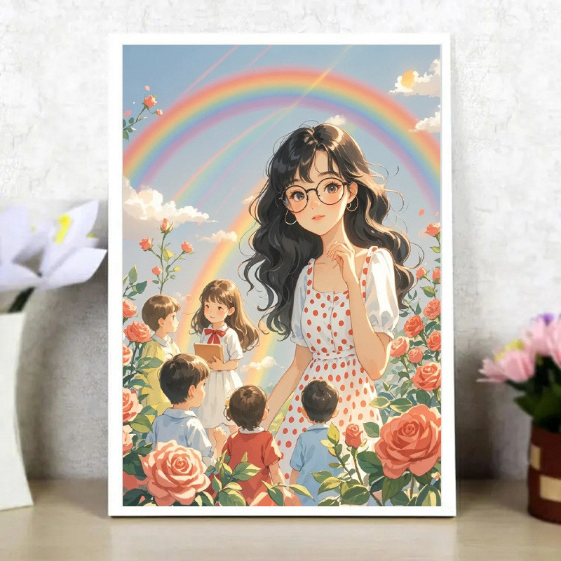 Bán chạy-Teacher 's Day Gift DIY Diamond Painting Set Học sinh tiểu học Handmade Gửi giáo viên Lễ tạ
