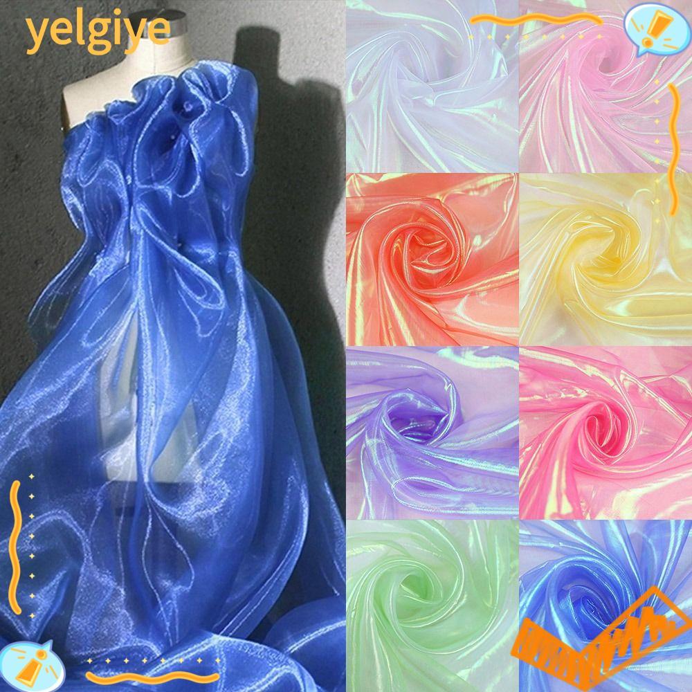 Vải Organza YELGIYE, Vải tuyn Laser Trong Suốt Sáng Bóng, Trang Trí Vải Tulle Mỏng Organza Váy Vải C