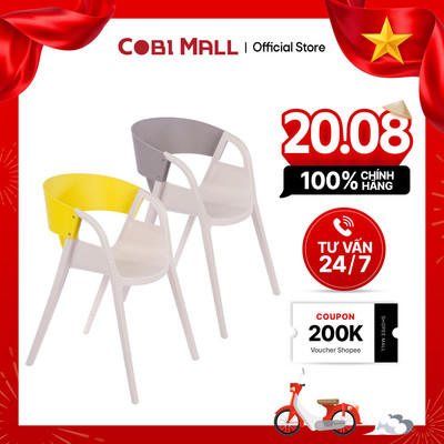Ghế Nhựa Đúc 22 Century Chịu Lực Tốt, Thiết Kế Hiện Đại Màu Vàng/Xám – Cobi Home
